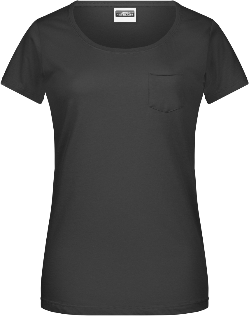 Tričko Bio bavlna dámské s kapsičkou 8003 Black